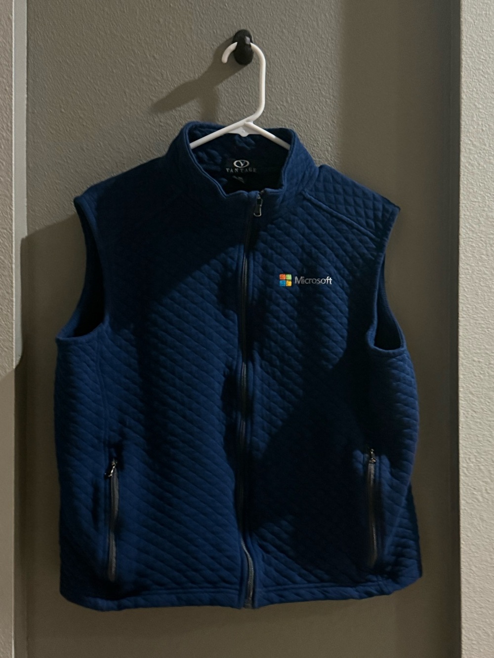 Microsoft Men's Quilted Navy Zip-Up Vest